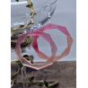Boucles d'oreilles octogonales Crème & Fraise