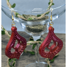 Boucles d’Oreilles en Époxy Rouge Carmin & Bronze