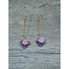 Boucles d'oreilles brillantes avec des roses